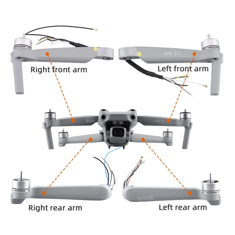 Front- och Bakre Armhöljen för DJI Mavic Air 2S
