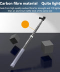 TELESIN 1.2m Carbon Fiber Monopod Selfie Stick With 1/4 Screw For Action Cameras - Action King
