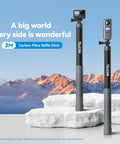 TELESIN 3M Carbon Fiber Selfie Stick Monopod With 1/4 Screw For Action Camera - Action King