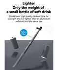 TELESIN 3M Carbon Fiber Selfie Stick Monopod With 1/4 Screw For Action Camera - Action King