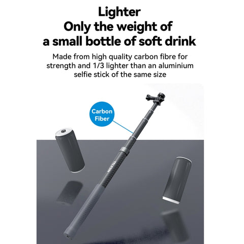 TELESIN 3M Carbon Fiber Selfie Stick Monopod With 1/4 Screw For Action Camera - Action King