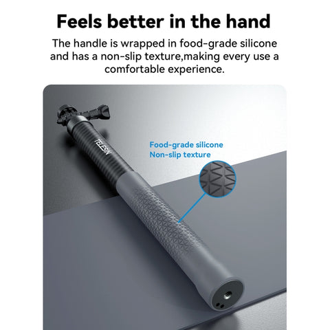 TELESIN 3M Carbon Fiber Selfie Stick Monopod With 1/4 Screw For Action Camera - Action King