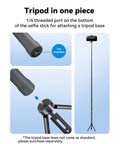 TELESIN 3M Carbon Fiber Selfie Stick Monopod With 1/4 Screw For Action Camera - Action King