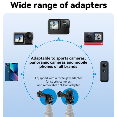 TELESIN 3M Carbon Fiber Selfie Stick Monopod With 1/4 Screw For Action Camera - Action King