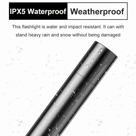 Kraftfull LED-ficklampa med zoom, 1800 mAh batteri och USB-laddning