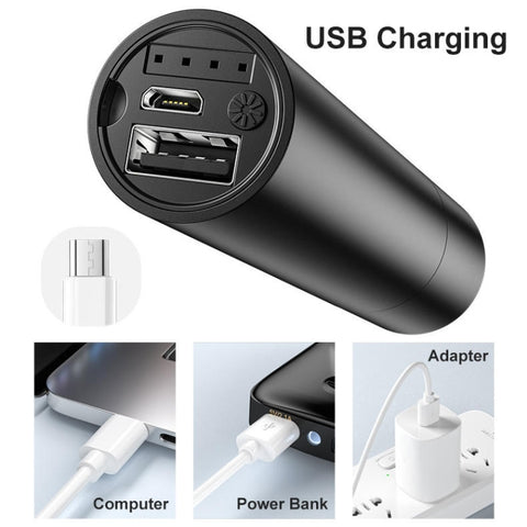 Kraftfull LED-ficklampa med zoom, 1800 mAh batteri och USB-laddning