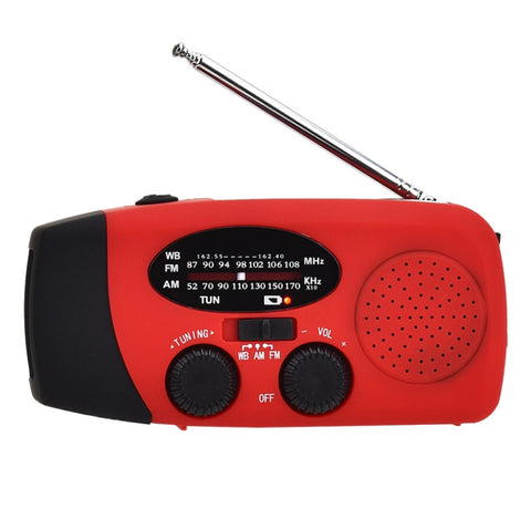 HanRongDa HRD-902 – Nödradio med solcell, handvev, powerbank & LED-ficklampa