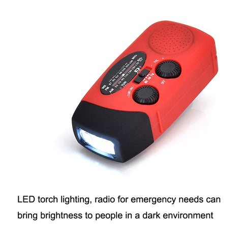 HanRongDa HRD-902 – Nödradio med solcell, handvev, powerbank & LED-ficklampa