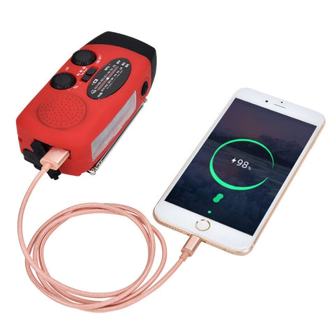 HanRongDa HRD-902 – Nödradio med solcell, handvev, powerbank & LED-ficklampa