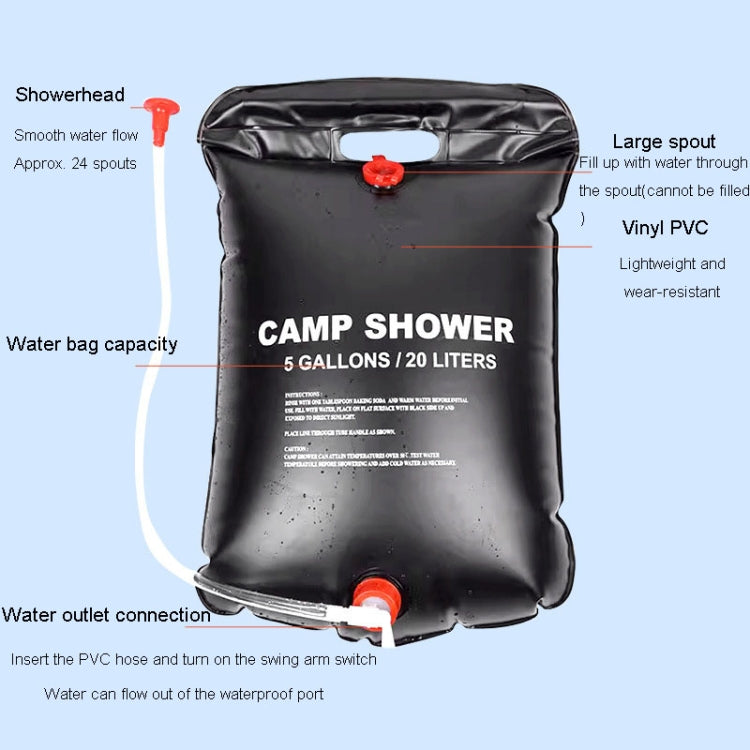 Portable Solar Shower 20L for Outdoor Use