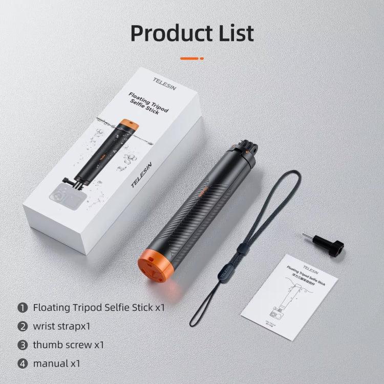 Telesin Flytande Selfiepinne Tripod 220 - 610mm med fäste för GoPro - Action King