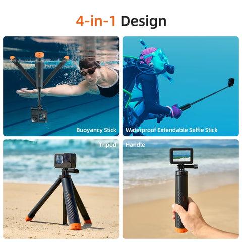 Telesin Flytande Selfiepinne Tripod 220 - 610mm med fäste för GoPro - Action King