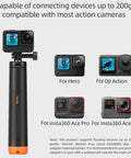 Telesin Flytande Selfiepinne Tripod 220 - 610mm med fäste för GoPro - Action King