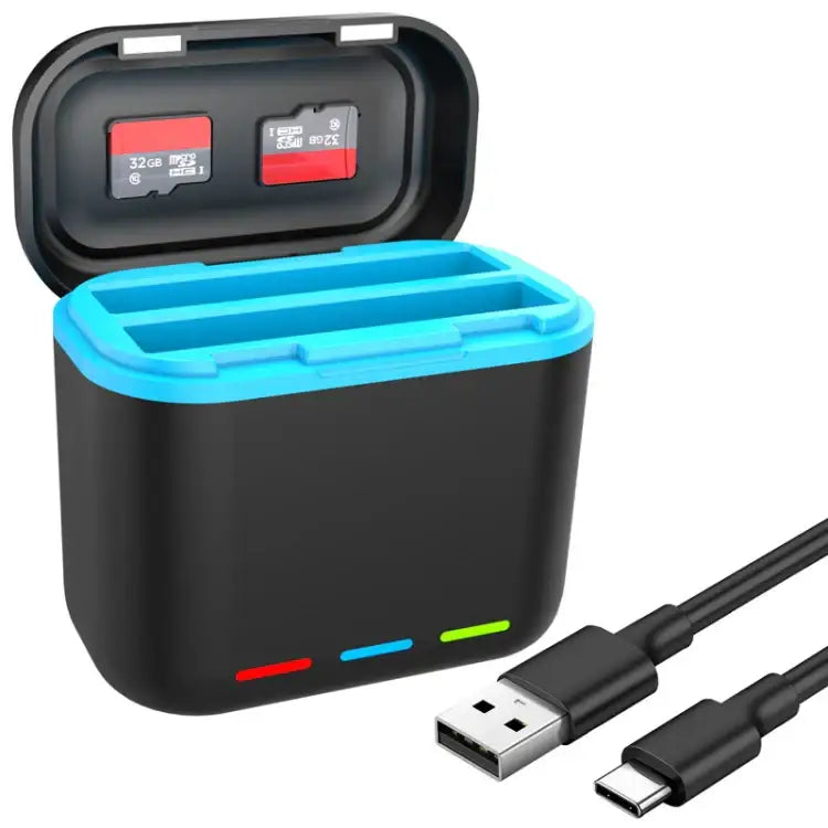 For Insta360 X3 Battery Charger Dual Battery Storage Charging Case - Action King