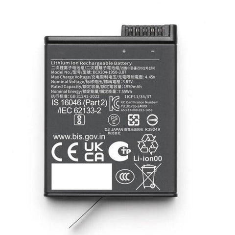 Original Extreme Battery Plus 1950 mAh för DJI Osmo Action 5 Pro / 4 / 3