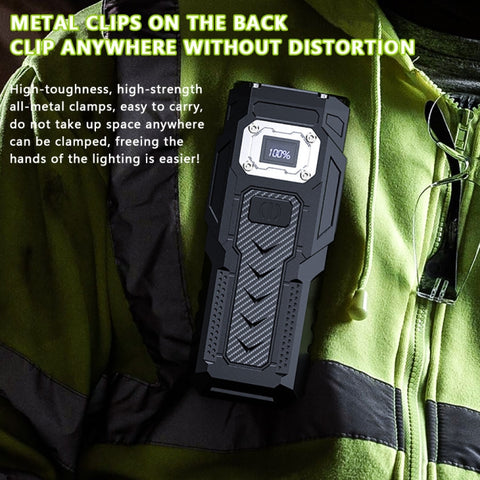 Kraftfull mini nyckellampa med magnet, LCD-display och dubbla ljuslägen