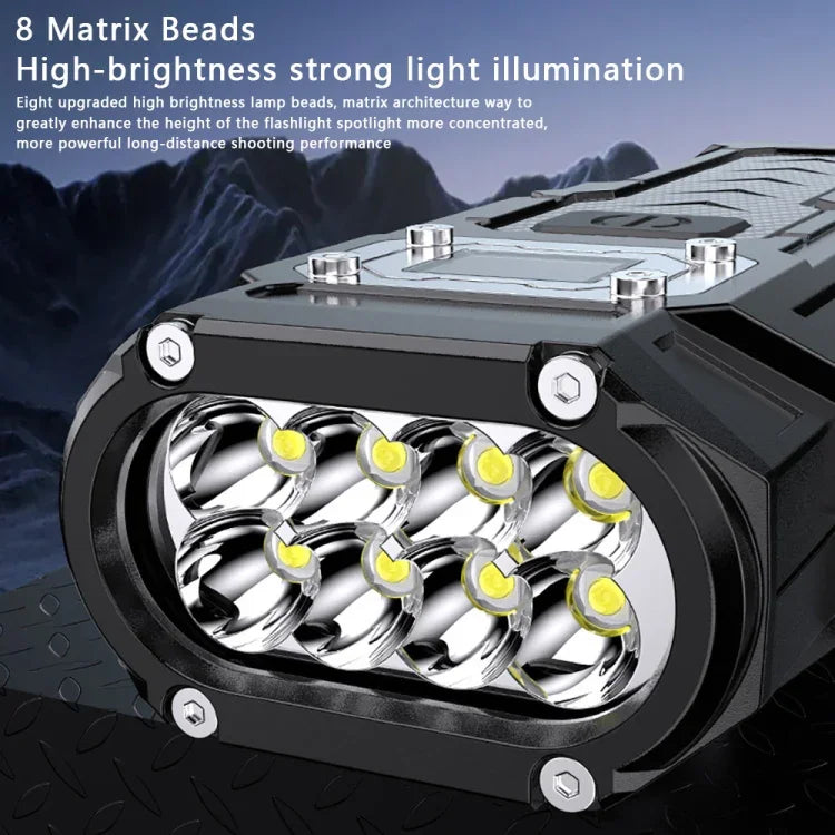 Kraftfull mini nyckellampa med magnet, LCD-display och dubbla ljuslägen