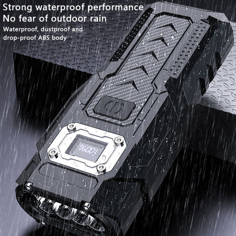 Kraftfull mini nyckellampa med magnet, LCD-display och dubbla ljuslägen