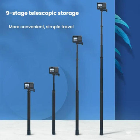 TELESIN Gen 2 2.7m Carbon Fiber Selfie Stick Sports Camera Extension Rod For GoPro HERO13 Black / Insta360 - Action King