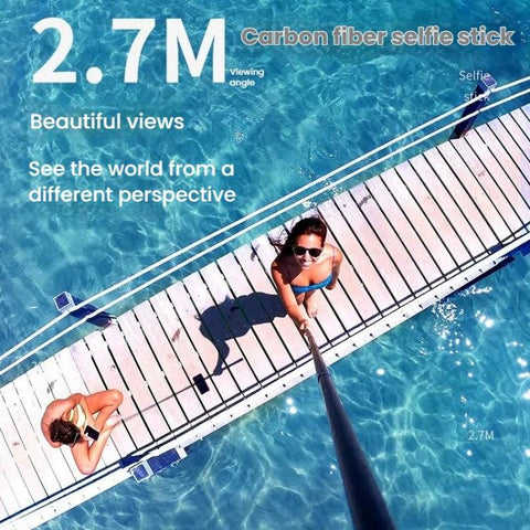 TELESIN Gen 2 2.7m Carbon Fiber Selfie Stick Sports Camera Extension Rod For GoPro HERO13 Black / Insta360 - Action King