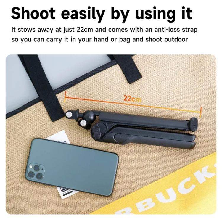 TELESIN Tri-folding Tripod For Sports Camera Mobile Phone Selfie Stand Desktop Fixed Bracket - Action King