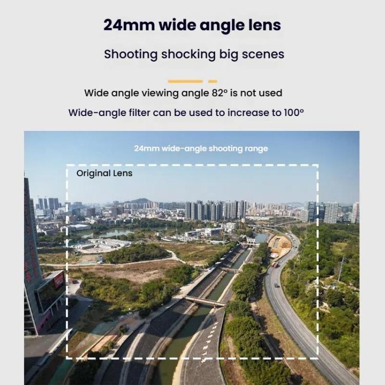 For DJI Flip RCSTQ 24mm100 Degree Wide Angle Filter Aluminum Alloy Frame Ultra Wide Angle - Action King