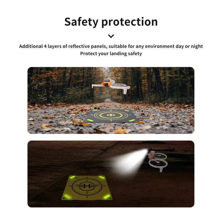 CQT 55cm Universal Reflective Drone Landing Pad Dual-Sided Waterproof Foldable Mat with Ground Pegs - Action King