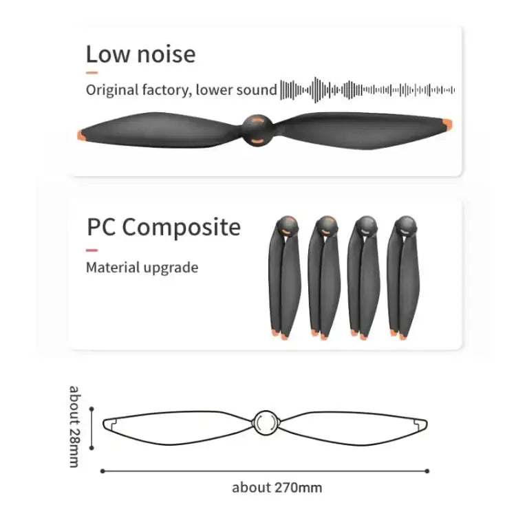 For DJI Mavic 4 Pro Drone RCSTQ Low-Noise Quick-Release Propellers Replacement Blades - Action King