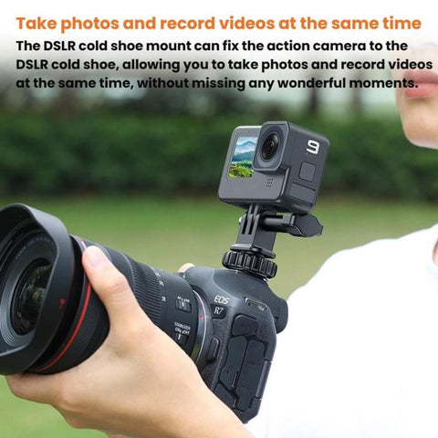 VRIG AC24 1/4 Cold Shoe Mount to Action Camera Adapter Cold Shoe Base F External Camera Tripod - Action King