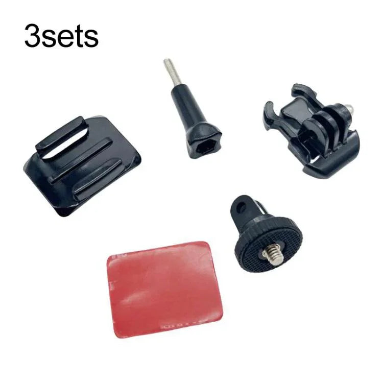 3sets 1/4 Screw Adapter Quick-Release Base Motorcycle Helmet Accessory Base - Action King