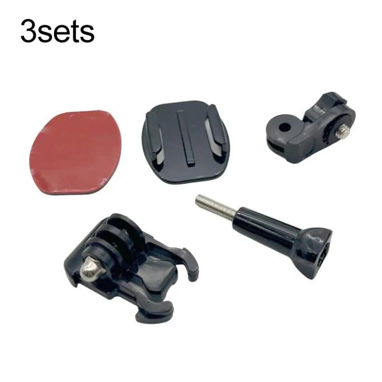 3sets 1/4 Screw Adapter Quick-Release Base Motorcycle Helmet Accessory Base - Action King