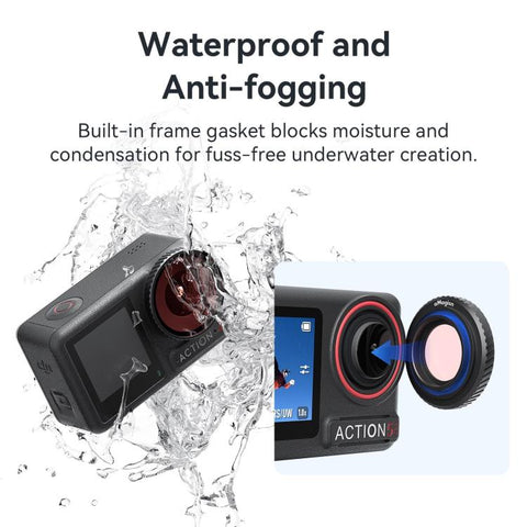 aMagisn Dykfilter med Anti-Fog för DJI Osmo Action 5 Pro / Action 4