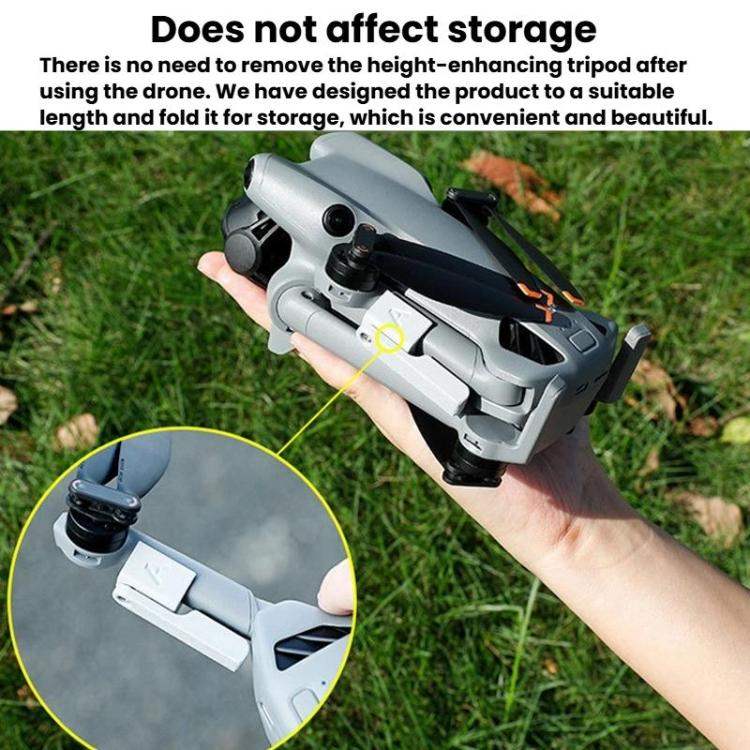 Fällbart landningsställ i kolfiber för DJI Mini 5 Pro, ger ökad markfrigång.