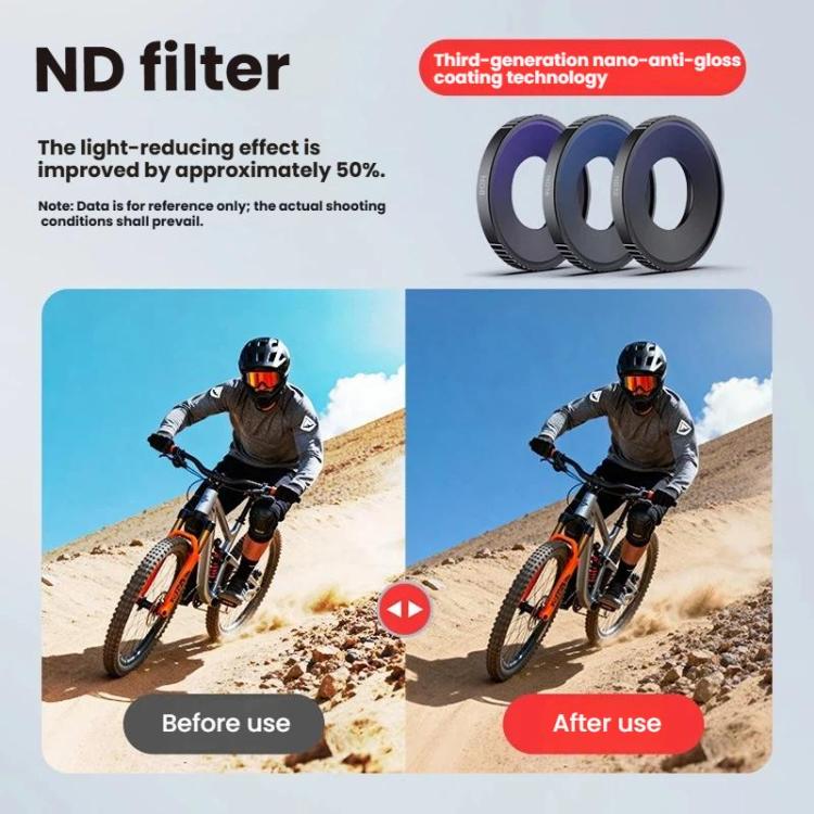 DJI Osmo Action 6 – 4-i-1 Filterkit (CPL / ND8 / ND16 / ND32)