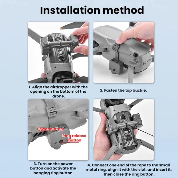 DJI Air 3 airdrop system: BRDRC kastsystem för drönare, drönartillbehör Air 3, lansering av paket.