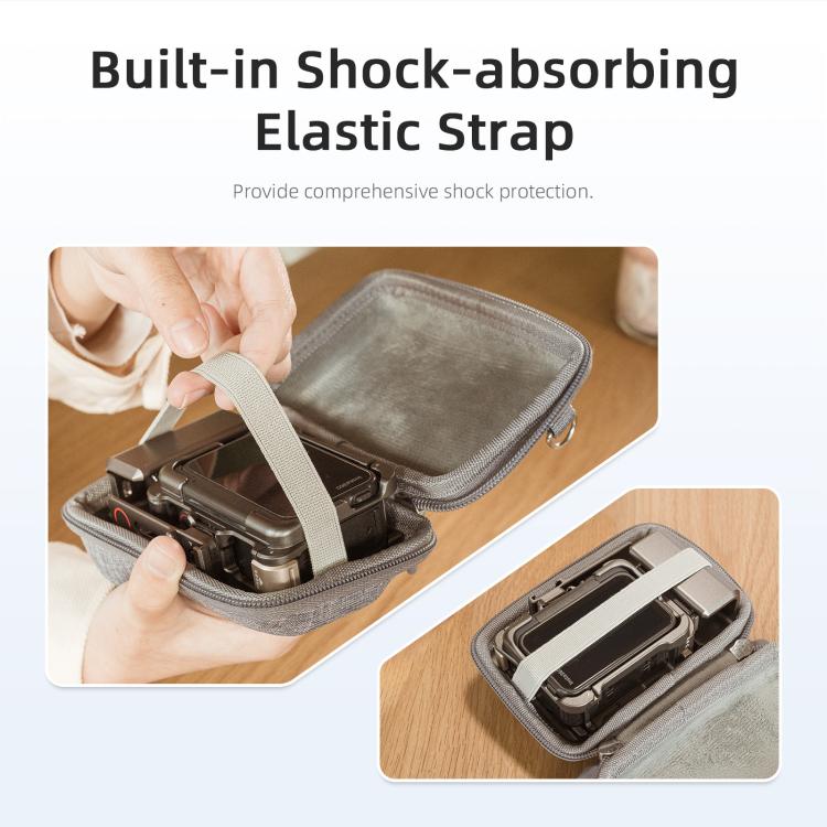 Actionkamera väska med justerbar axelrem för säker transport av din kamerautrustning.