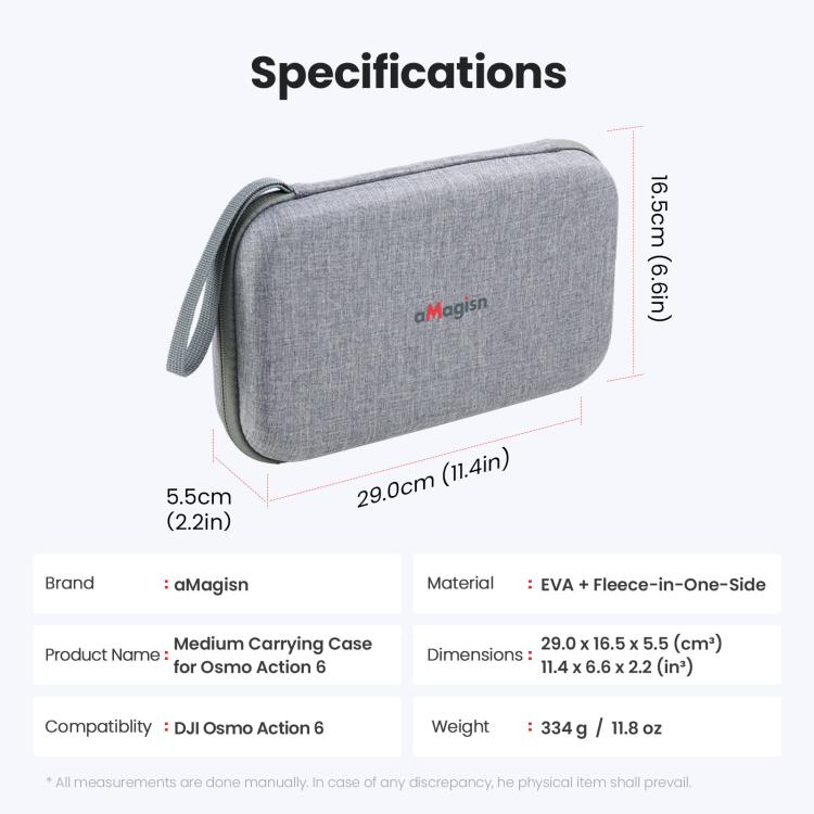 Osmo Action 6 hård väska för säker förvaring av actionkamera, tillbehör & minneskort. Stöt- & vattentålig.