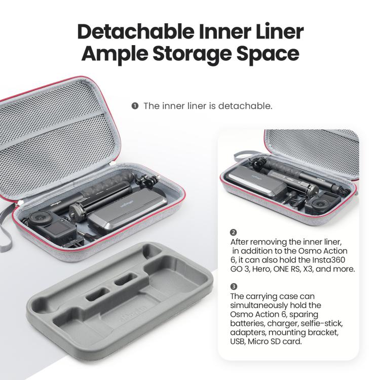 Osmo Action 6 hård väska: Robust skydd för kamera och tillbehör. Vattentät, stöttålig för transport & förvaring.