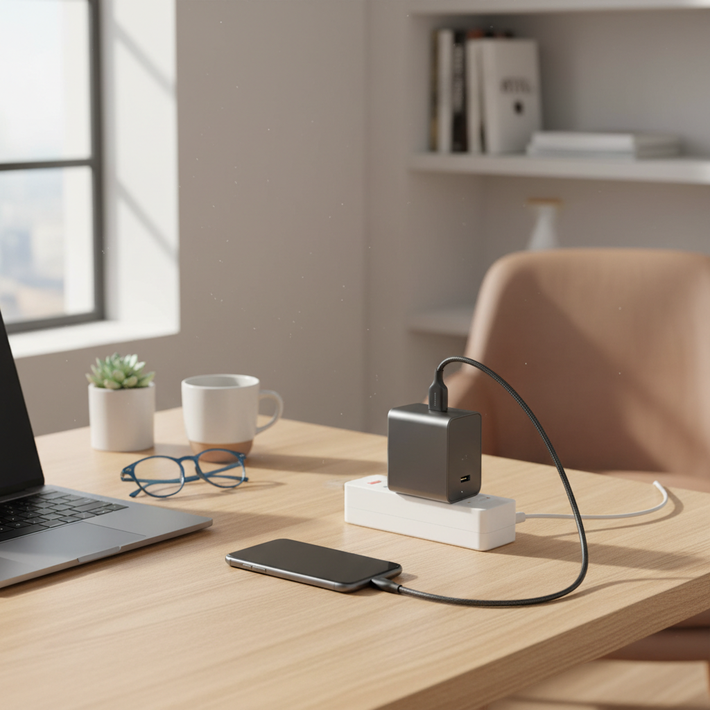 Vention GaN väggladdare USB-C – kompakt för snabbladdning. Köp GaN laddare.