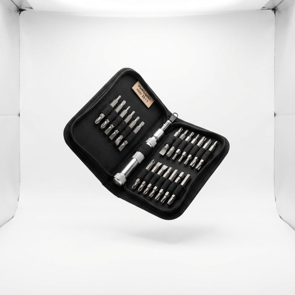 Verktygskit mini 25 i 1 - Skruvmejslar i praktisk väska - Kit (Produktbild (vit bakgrund))