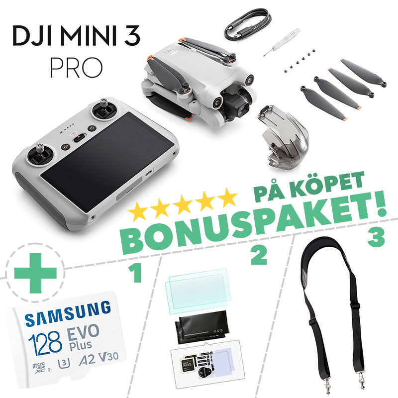 Bonuspaket med din DJI Mini 3 Pro vörde över 900kr